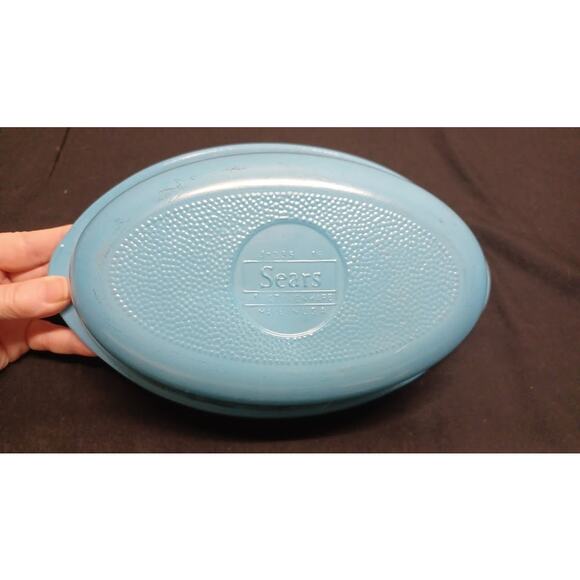 Vintage Sears Glasbake Ovenware 1 Quart Dish Kissing Don't Last But Cookery Do - Picture 6 of 13